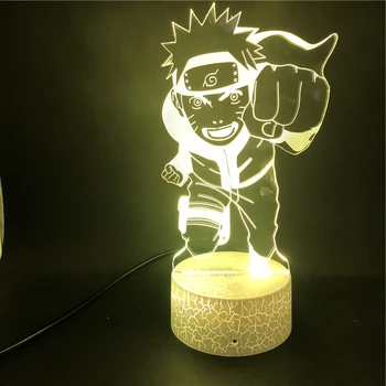 Naruto ir Japāņu Anime 3D Lampas Nightlight Labākā Dāvana Smart Tālrunis Kontroles Usb Modinātājs Bāzes Led Nakts Gaismas Lampas