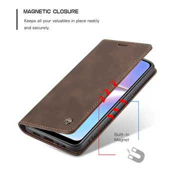Ādas Gadījumā Samsung Galaxy M31 Maks Flip Grāmatu Uzņēmējdarbības Magnēts Tālrunis Somas Vāks Samsung M21 M30S M10S Kartes Slots Turētājs