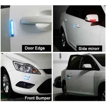 Saules Automašīnu Durvju Malas Aizsargs Anti-sadursmes Anti-static Strobe LED Brīdinājuma Gaisma Auto LED Brīdinājuma Gaisma