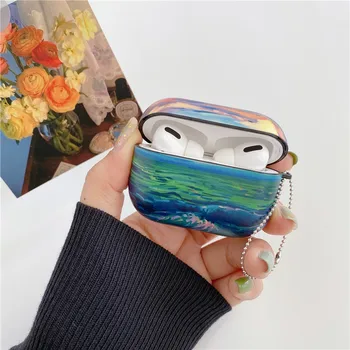 Van Gogs, Eļļas Glezna mīksto Airpods gadījumos, iPhone Airpods Pro 1 2 Pro segtu Bluetooth Bezvadu Austiņas Lādēšanas Lodziņā gadījumā