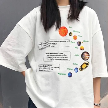 Saules Sistēmas T-Krekls Geek T Krekls Korejas Modes Lielgabarīta Tee Hipsters Grunge Stila Krekls Plutons Tee Krekli Jupiters, Saturns O-Nec