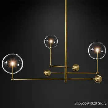 Amerikāņu Minimālisma Zelta Lustras Mākslas Ģeometrija Dizaina Hanglamp Radošo Ģeometriskās Līnijas Dzelzs Apgaismojums Dzīvojamā Istabā G9
