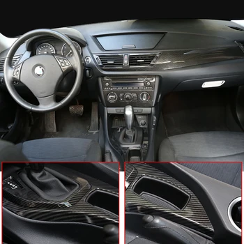 Oglekļa Šķiedras Stils ABS Vadīt Stūre Pārnesumu Pārslēgšanas dekoratīvā Apdare uzlīmes Piederumi BMW X1 E84 2011 2012 2013