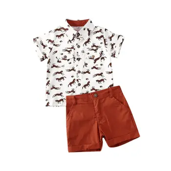 Zēnu Drēbes 2020. Gadam Toddler Bērniem, Baby Boy Vasaras Drēbes, Krekls, Tops+Īsās /Garās Bikses Oficiālas Personas Tērpiem Komplekts
