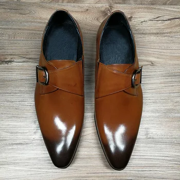 Norādīja biznesa ādas kurpes vīriešu Ģērbšanās Stils Dzīvokļi Mokasīni kurpes vīriešiem Patiesu Eiropas metāla sprādzes vīriešiem kurpes izmērs 38-48