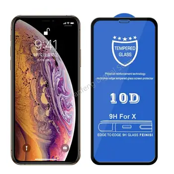 10D Pilns Pārklājums Aizsardzības Stiklu iPhone 11 12 Pro X Xr Xs Max Stikla iphone 6 6S 7 8Plus SE Ekrāna Aizsargs, Stikla 3Pcs