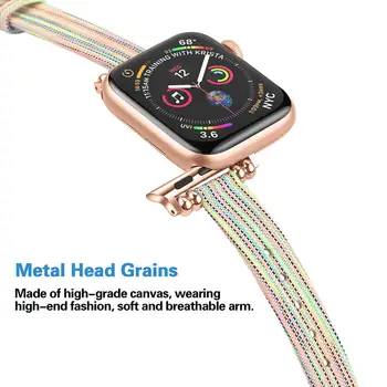 Neilona Siksna Apple noskatīties 4 joslu 42mm 38mm iwatch 4 3 3 joslu 44mm 40mm metāla adapteri, pulksteņu siksniņas rokassprādze Pulksteņu Piederumi