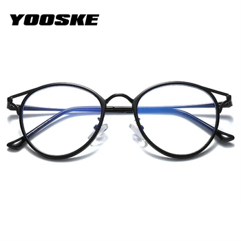 YOOSKE Cat Eye Briļļu Rāmji Sieviešu Anti Blue-ray Brilles Literatūras Vintage Metāla Tuvredzība Rāmis Datoru Brilles
