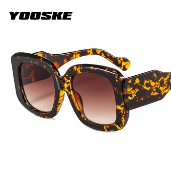 YOOSKE Modes Lielgabarīta Saulesbrilles Sieviešu Dāmas Kvadrātveida Saules Brilles Slīpumu, Anti-UV Saulessargs Sunglass Plaša Kāju
