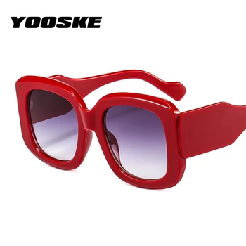 YOOSKE Modes Lielgabarīta Saulesbrilles Sieviešu Dāmas Kvadrātveida Saules Brilles Slīpumu, Anti-UV Saulessargs Sunglass Plaša Kāju