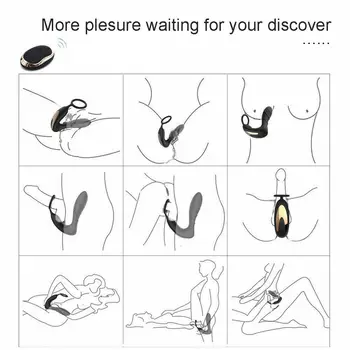 APHRODISIA Bezvadu Tālvadības Vīriešu Prostatas Massager Silikona Anālais Butt Plug Vibrators Ar Cockring 10 Ātrumu Seksa Rotaļlietas Vīriešiem