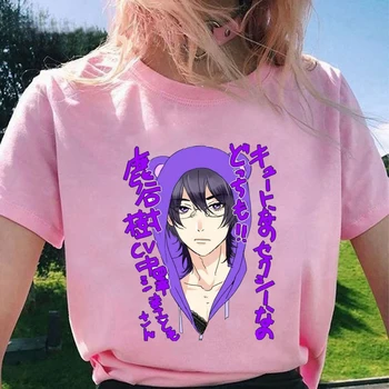 Kawaii Yarichin B Club T-krekls Sieviešu Vasaras Modes Ikdienas Drēbes Anime Harajuku Topi Tee Īsām Piedurknēm Jaukā Meitene Mama T Krekls
