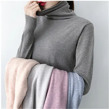 Sieviešu Džemperi ar Augstu Apkakli Zaudēt Modes Viss atbilstu riska Ierobežošanas tīrtoņa Krāsu Jakas Sieviešu 2020. Gadam, Augsta Elastība un Ādas draudzīgi