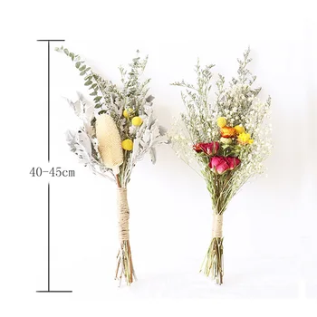 Dabas sausie Ziedi Gypsophila Pušķis Sauso Augu Ziedu kompozīcijas DIY Kāzu Mājas Apdares Materiāli