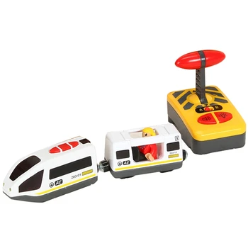 Tālvadības Elektriskā Vilciena Saderīgs ar Koka Vilcienu Sliežu Rotaļlietas