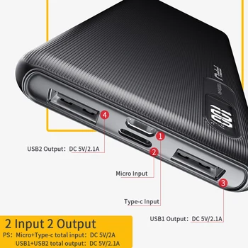 FPU Power Bank 10000mAh Portatīvo Lādētāju PowerBank 10000 mAh Slim USB PoverBank Tālruni un Ārējo Akumulatoru Uzlādes Par Xiaomi mi 9