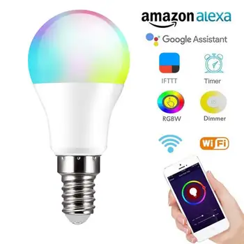 NEW Smart WiFi Gaismas Led Spuldze E14 Regulējamas Lampas 10W App Vioce Kontroles Darbu Ar Alexa, Google Palīgs LED Spuldzes Mājas