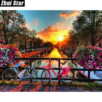 Zhui Star Pilnu Kvadrātveida Urbt 5D DIY Dimanta Glezna 