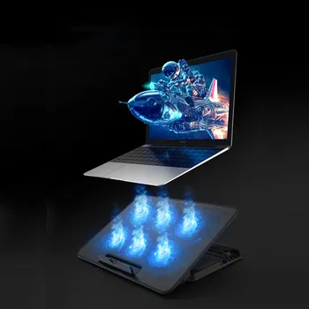 2020 Regulējams Ātrums 12-18 collu Klēpjdators Dzesēšanas Spilventiņu ar 2 USB Porti 6 Dzesēšanas Ventilatoru Laptop Cooler Notebook Cooler Stand