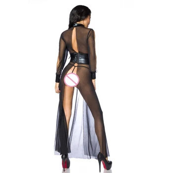 Izmērs M-XXL Seksīga Melnā Acs Drēbes, Caurspīdīga Ar Vērtnes Milzīgais Tilla Erotiska Apakšveļa Attvaicētājs Kostīmu Nakts Klubs Kostīms