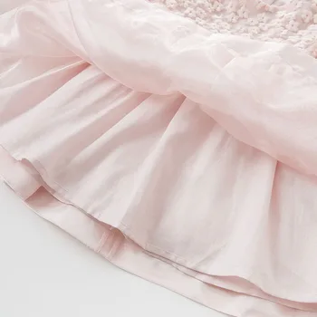 DBJ10299 dave bella pavasara rudens zīdaiņu bērnu meitene modes kleita bērniem dzimšanas dienas ballīti kleita toddler bērniem, rozā kleita