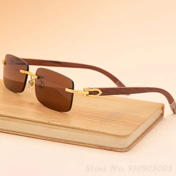 Ir 2021. Modes Saulesbrilles Vīriešiem Mazo Bezrāmju Sākotnējā Koka Kāju Kaķene, Saules Brilles Uv400 Optisko Rāmis Ar Pavasara Luksusa