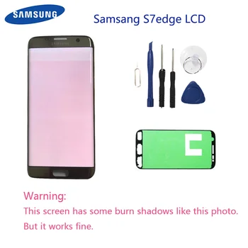 Samsung Galaxy S7 Malas G935F G935FD Burn-Lcd Displejs, Touch Screen Digitizer 5.5