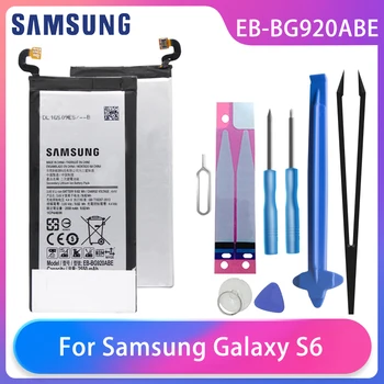 Oriģināls Samsung GALAXY S6 SM-G920 G920F G920i G920A G920V G9200 G9208 G9209 Tālruņa Akumulatora EB-BG920ABE 2550mAh Bezmaksas Rīkiem AKKU