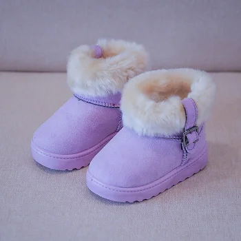 Bērnu apavi Sabiezēt Bērniem, Sniega Zābaki, zēniem, Baby meitenes Potītes Zābaki Ziemas Saglabāt Siltu Kokvilnas Kurpes Tīru Krāsu Jaunu SZ137