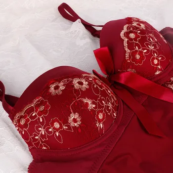 Mežģīnes, Izšuvumi Seksīga Erotiskā Apakšveļa Sievietēm Karstā Caurspīdīga Kleita Dziļu V-Veida Kakla Loku Baby Lelle Sexy Apakšveļa Sleepwear Dzimuma Drēbes