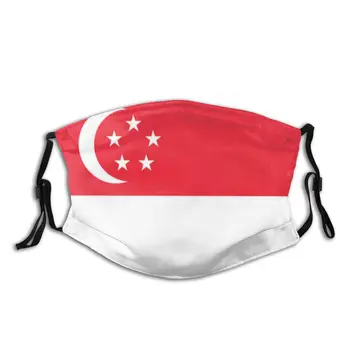 Singapūra Standarta Karoga Atkārtoti Sejas Maska Anti Putekļu Masku Ar Filtru Aizsardzības Masku, Respiratoru Muti Purns