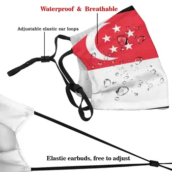 Singapūra Standarta Karoga Atkārtoti Sejas Maska Anti Putekļu Masku Ar Filtru Aizsardzības Masku, Respiratoru Muti Purns