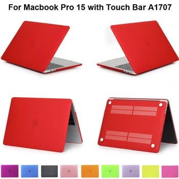 Matēta Krāsa Case for Macbook Pro 15 Touch Bar A1707 Segtu Capa MacbookPro TouchBar 15.4 2018 A1990 Aizsargs Fundas Piedurknēm