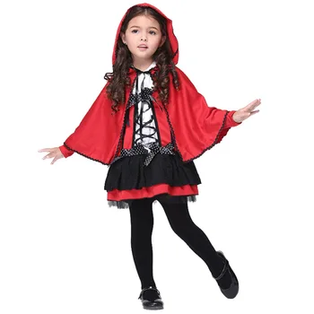 Klasisks Bērnu Lil' Red Riding Hood Lomu Spēlēt Halloween Kostīmu Modes Puse Kleita Vecums 3-7 Gadiem