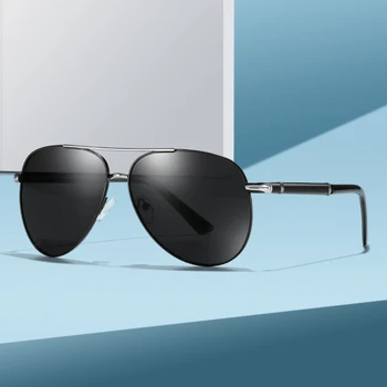 Zīmola Dizaina Polarizētās Saulesbrilles, Vīriešu Klasisko Metāla Vīriešu Braukšanas Saules Brilles Vīriešu UV400 Sunglass Toņos Briļļu Oculos de sol
