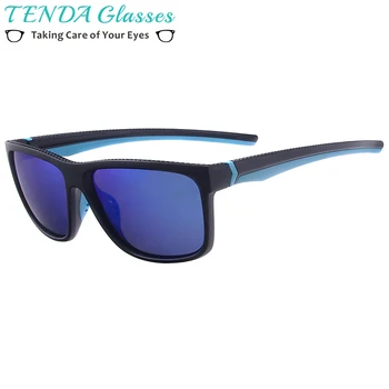 TendaGlasses Vīrieši Sievietes Square Polarizētās Saulesbrilles Plastmasas TR90 Krāsains Toņos Recepšu Lēcas Progresējoša Tuvredzība