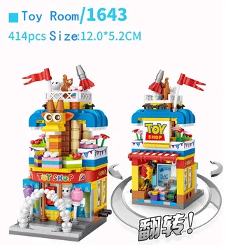 LOZ Pilsētas Ielu Bērnības Riekstu veikals, Spēļu Istaba Rotaļu Istaba Candy Shop 3D MINI Celtniecības Bloki Skatīt Dāvanas Ar Kolekcijas Vērtību, Rotaļlietas