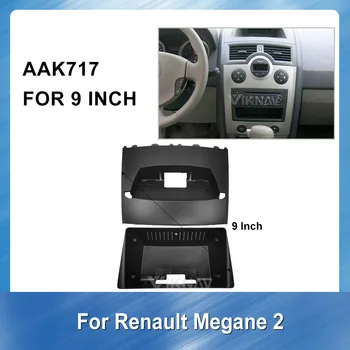 9Inch 2DIN Auto Radio ar DVD Atskaņotāju rāmis RENAULT Megane 2 2003. Līdz 2009. Stereo Panelis Dash Mount Uzstādīšana Surround Melns Rāmis