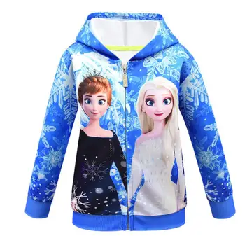 Disney Saldēti anna elsa princese Sniega Karaliene Mēteļi Jaka meitenei, Bērnu Kapuci Mētelis Bērniem Outwear Apģērbs Pavasara Rudens
