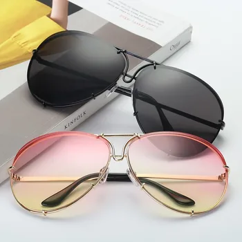 Ir 2021. Vintage Ovālas formas Saulesbrilles Sievietēm, Vīriešiem, bez apmales Brilles Retro Okeāna Krāsu, Saules Brilles Sievietēm Luksusa Brilles UV400