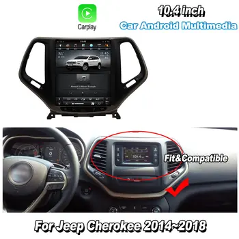 Auto Vertikālā Tesla Ekrāns, Multimediju Atskaņotājs, Jeep Cherokee KL. - 2020. gadam Radio Android Carplay GPS Navigācijas Sistēma