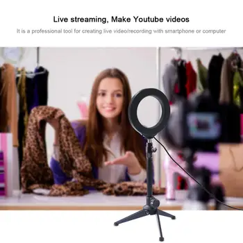 PULUZ 4.7 Collu Trīs Krāsu Aptumšojami Selfie Ring Light & Statīvu Komplekti Kumode Grims Gaismas YouTube Video Vlogging Ringlight