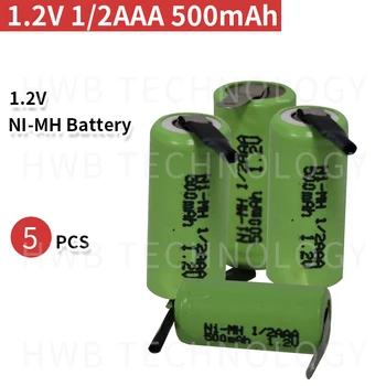 5pack KX Oriģinālu Jaunu 1,2 V 1/2AAA 400mAh Ni-Mh 1/2 AAA Ni-Mh Uzlādējamais Akumulators Ar Tapām Bezmaksas Piegāde