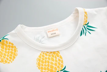 Baby Zēni Meitenes Vasaras Apģērbu Modes Kokvilnas T-krekls Zīdaiņu Iespiesti Ananāsu piemērots Bērniem, kas Top + Šorti Ikdienas Tērpiem