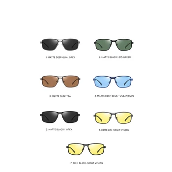 Luksusa Zīmolu Saulesbrilles Dizainers Ir 2021. Tendence Taisnstūra Polarizētās Sunglass Vīriešu Retro Dienu Nakts Redzamības Vadītāja, Saules Brilles Vīriešiem