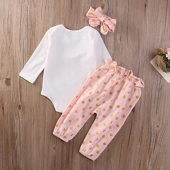 3Pcs jaunu cute Jaundzimušā bērna Baby Meiteņu drēbes Vasaras trušu garām piedurknēm bodysuit loku Playsuit Bikses Tērpiem Komplekts