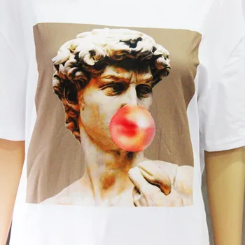 Hillbilly Mikelandželo Dāvida Vasaras Īsām Piedurknēm Drukāts Statuja, Bubble Gum Košļājamā Gumija Jautri Harajuku T Plus Lieluma Jauns T-krekls