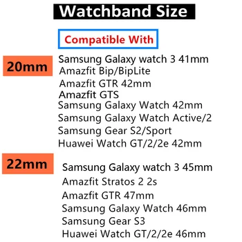 20/22mm Ādas Joslu Samsung Galaxy Skatīties 3/45mm/41mm/aktīvā 2 Pārnesumu S3 Pierobežas/S2/Sporta aproce Huawei skatīties GT/2/2e Siksna