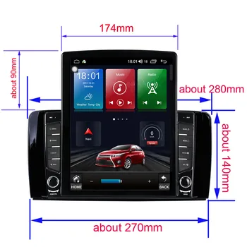 Navi Galvas Vienības Benz R Klases W251 R280 R300 R320 R350 R63 2006. - 2013. Gadam Tesla Atskaņotājs Audio Radio Auto Multimedia Android10 64G