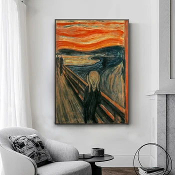 Audekls Drukāt Edvard Munch Kliedziens Slaveno Eļļas Gleznas Drukāt Sienas Plakāti Unikālas Mājas Dekoru Klasiskā Anotācija Sienas, Attēlus,